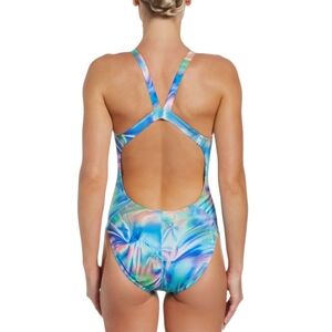 NWT Nike Hydrastrong Multicolor Racerback One Piece Swimsuit Size 12